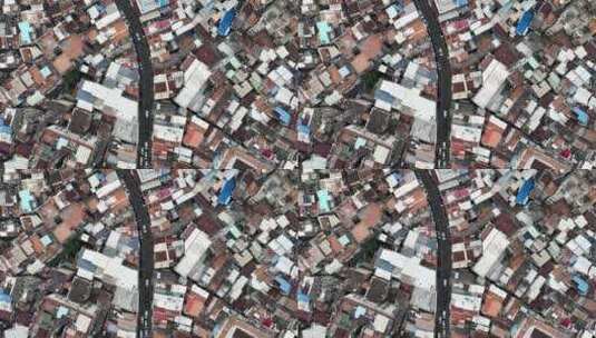 无人机俯拍福建省厦门市老城区街道交通高清在线视频素材下载