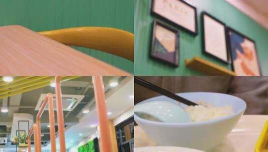 顾客在顺旺基快餐饭店餐厅用餐高清在线视频素材下载