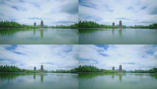 桂林延时 两江四湖 日月双塔 湖面倒影高清在线视频素材下载