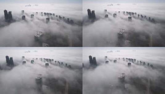 烟雾弥漫的城市【4K】高清在线视频素材下载