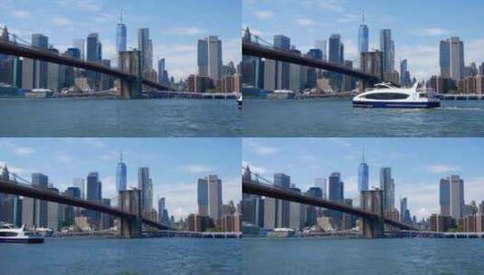美国纽约布鲁克林大桥  曼哈顿高清在线视频素材下载