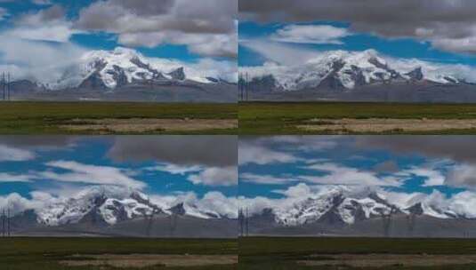 西藏日喀则希夏邦马峰晴天高空延时高清在线视频素材下载