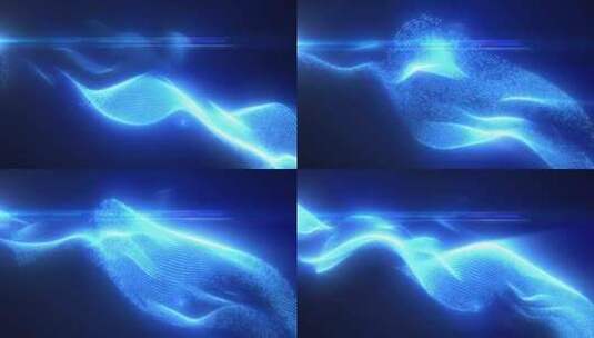 蓝色能量具有射线和能量的未来波浪高清在线视频素材下载