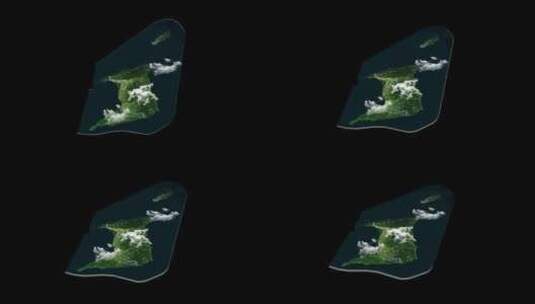 特立尼达和多巴哥3D国家地图动画透明Al高清在线视频素材下载