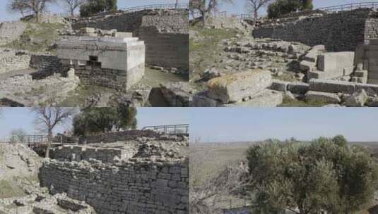 特洛伊古城遗址高清在线视频素材下载