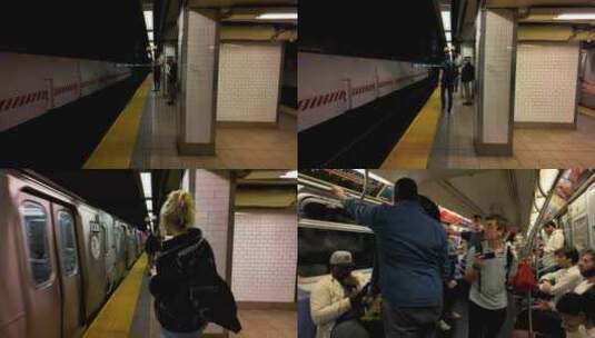 纽约地铁站台上高清在线视频素材下载
