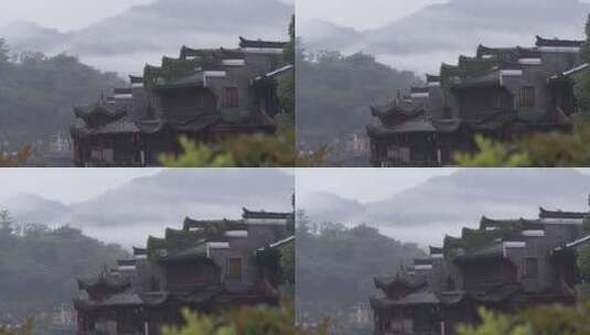 瑶里古镇雨后唯美景色高清在线视频素材下载