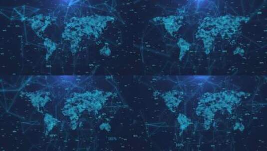 具有节点和线路连接的3d世界地图全球业务高清在线视频素材下载