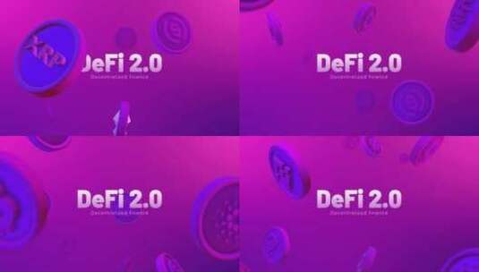 Defi 2.0去中心化金融加密货币下跌高清在线视频素材下载