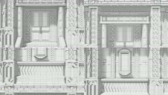 3d建筑素描背景高清在线视频素材下载