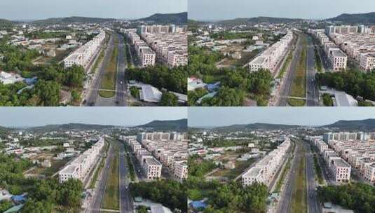 这个空中视频捕捉到了一个现代城市发展，让高清在线视频素材下载