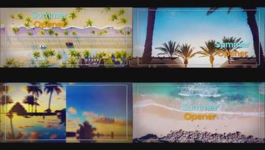 夏季相册写真沙滩浪漫清新动感AE模板高清AE视频素材下载