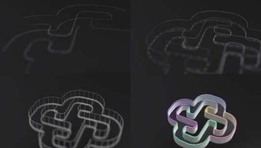 三维 黑色 质感 简约的 logo 3d 演绎高清AE视频素材下载