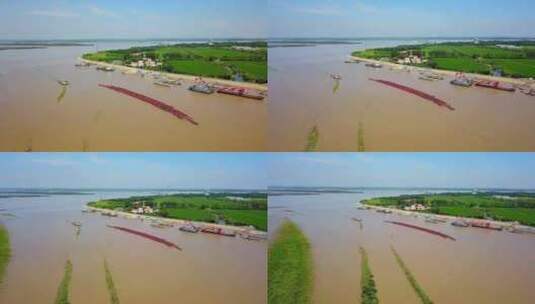 航拍黑龙江同江湿地高清在线视频素材下载