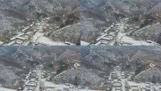 4K航拍北方雪景农村高清在线视频素材下载