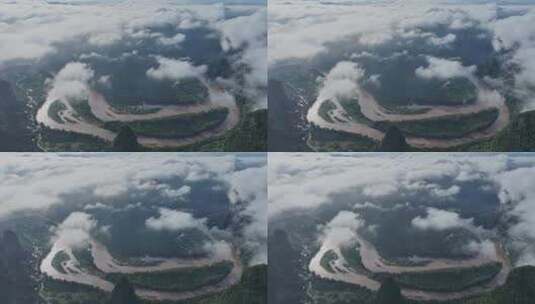 壮美山河河山风景山川云海自然山水风光航拍高清在线视频素材下载