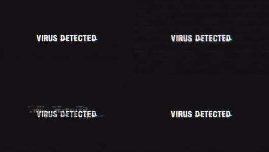 病毒检测到带有噪音和vhs背景的故障文本高清在线视频素材下载