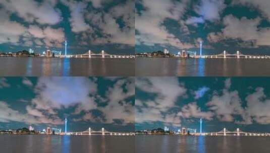 澳门_澳门塔_西湾大桥_澳门夜景4K高清在线视频素材下载