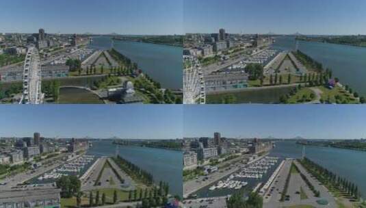 鸟瞰蒙特利尔老港口高清在线视频素材下载