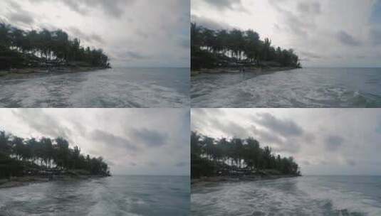 海边天空海浪椰子林延时高清在线视频素材下载