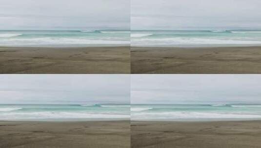 海浪冲击沙滩的竖屏视频高清在线视频素材下载
