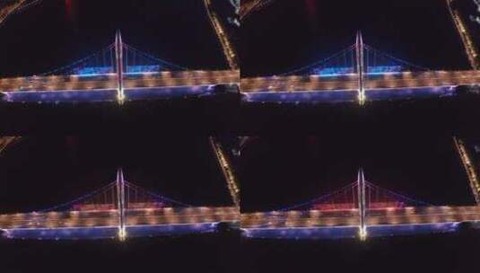 4K广州琶洲大桥夜景航拍高清在线视频素材下载