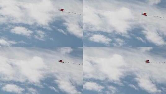 天上飞的风筝高清在线视频素材下载