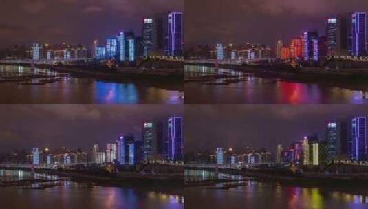 重庆城市夜晚延时拍摄景观高清在线视频素材下载