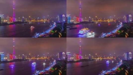上海黄浦江上的船只高清在线视频素材下载