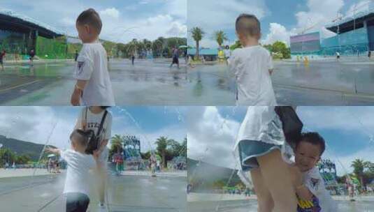 公园游乐场视频妈妈幼儿广东长隆海洋公园高清在线视频素材下载