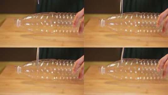 垃圾分类废物利用矿泉水瓶宝特瓶塑料瓶高清在线视频素材下载