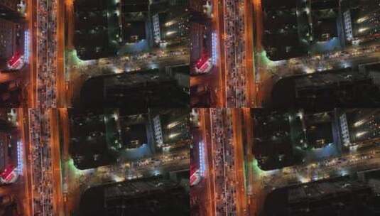 高架航拍夜景高清在线视频素材下载