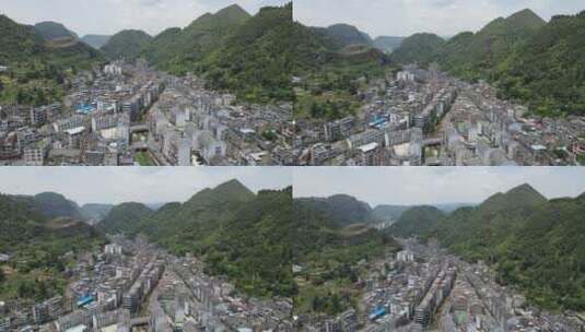 贵州集中村寨农村航拍高清在线视频素材下载