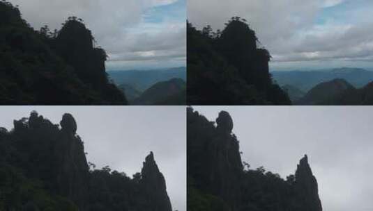 4k山石剪影视频三清山形如人像的石头山峰高清在线视频素材下载