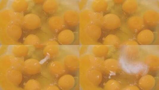 磕鸡蛋打鸡蛋搅鸡蛋液高清在线视频素材下载