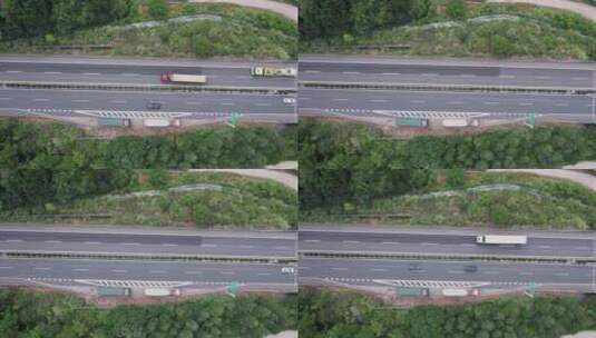航拍高速公路应急车道4K高清在线视频素材下载