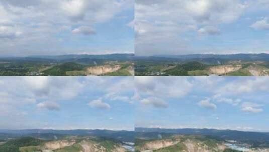 大自然山川蓝天白云航拍高清在线视频素材下载