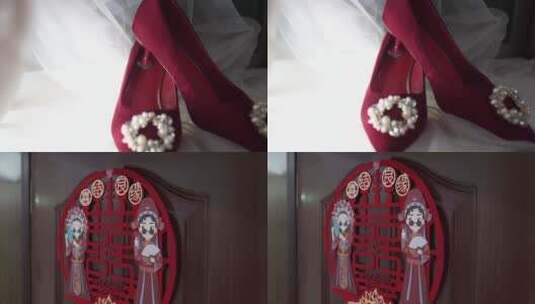 婚礼结婚高级中式秀禾服高跟鞋高清在线视频素材下载