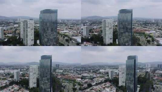 城市中建筑物的航拍高清在线视频素材下载