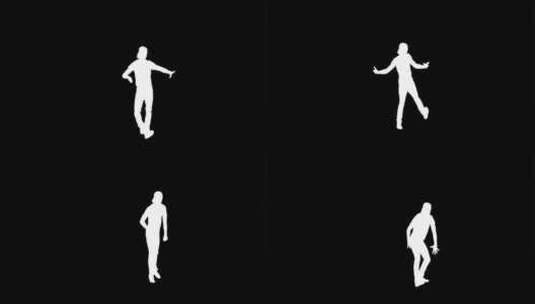 男性舞蹈动作剪影高清在线视频素材下载