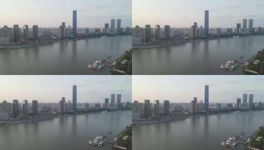 上海黄浦区外滩黄浦江4K航拍高清在线视频素材下载