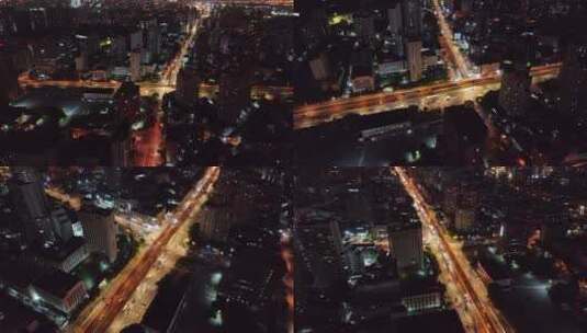 上海浦西中环高架夜景高清在线视频素材下载