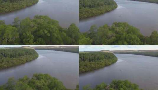 河流航拍大河自然风景高清在线视频素材下载