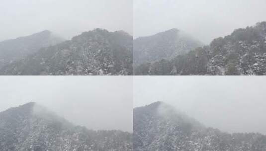 杭州灵隐雪下雪航拍高清在线视频素材下载