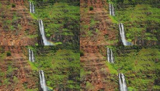 山坡上的瀑布景观高清在线视频素材下载