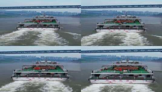 竖屏航拍重庆旅游船高清在线视频素材下载