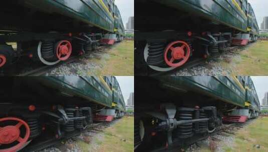 老式绿皮火车内燃机车高清在线视频素材下载
