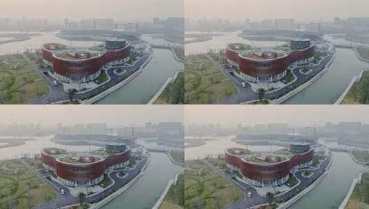 上海之鱼风景区与奉贤区博物馆高清在线视频素材下载