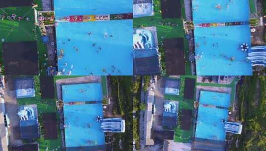 俯拍水上乐园的场馆建设高清在线视频素材下载