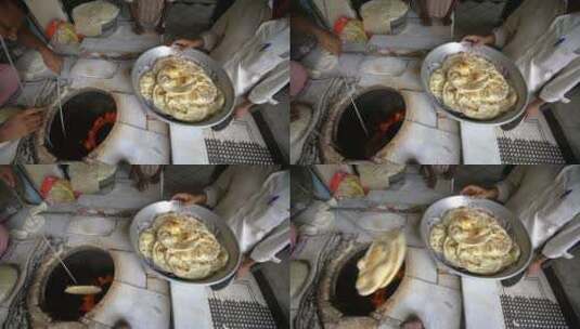 壁炉烧饼制作过程高清在线视频素材下载